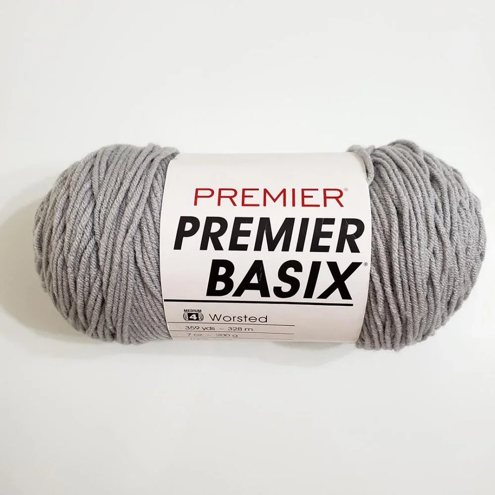 Premier Basix Yarn Worsted Light Gray 7oz 359yds Acrylic
